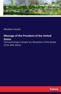 Message of the President of the United States