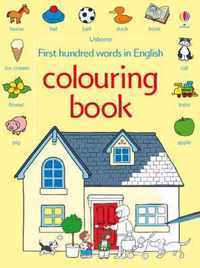 First 100 Words in English Colouring Book