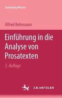 Einfuhrung in die Analyse von Prosatexten