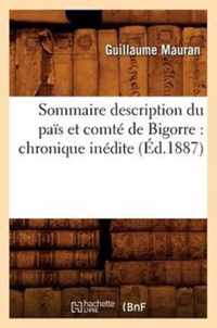 Sommaire Description Du Pais Et Comte de Bigorre