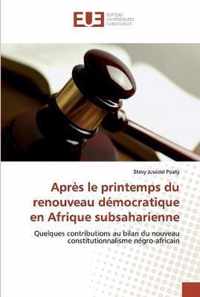 Apres le printemps du renouveau democratique en Afrique subsaharienne