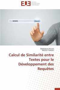 Calcul de Similarit Entre Textes Pour Le Dveloppement Des Requtes