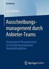 Ausschreibungsmanagement durch Anbieter Teams