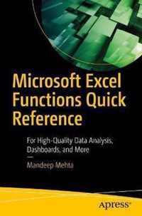 Microsoft Excel Functions Quick Reference