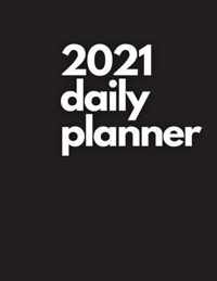 Large 2021 Daily Planner, Pitch Black Edition