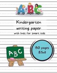 Kindergarten writing paper with lines for smart kids