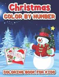 Christmas color by number coloring book for kids