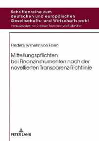 Mitteilungspflichten Bei Finanzinstrumenten Nach Der Novellierten Transparenz-Richtlinie