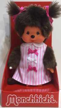 Monchhichi Meisje Pink Ribbon Dress (20 CM)