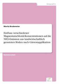 Einfluss verschiedener Magnesiumchlorid-Konzentrationen auf die NH3-Emission aus landwirtschaftlich genutzten Boeden nach Garrestapplikation