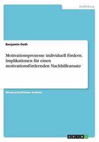 Motivationsprozesse individuell foerdern. Implikationen fur einen motivationsfoerdernden Nachhilfeansatz