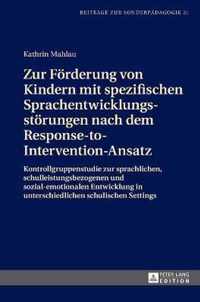 Zur Förderung von Kindern mit spezifischen Sprachentwicklungsstörungen nach dem Response-to-Intervention-Ansatz