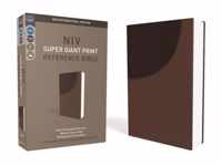 NIV, Super Giant Print Reference Bible, Leathersoft, Brown, Red Letter, Comfort Print