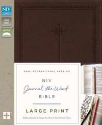 NIV, Journal the Word Bible, Large Print, Leathersoft, Brown