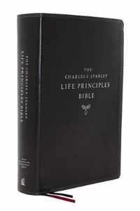 NASB, Charles F. Stanley Life Principles Bible, 2nd Edition, Leathersoft, Black, Thumb Indexed, Comfort Print