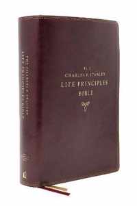 NASB, Charles F. Stanley Life Principles Bible, 2nd Edition, Leathersoft, Burgundy, Thumb Indexed, Comfort Print