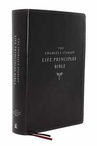 NASB, Charles F. Stanley Life Principles Bible, 2nd Edition, Leathersoft, Black, Comfort Print