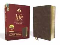 NIV, Life Application Study Bible, Third Edition, Large Print, Bonded Leather, Brown, Red Letter