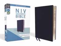 NIV, Thinline Bible, Bonded Leather, Navy, Red Letter, Comfort Print