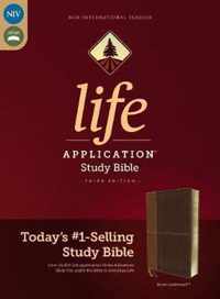 NIV, Life Application Study Bible, Third Edition, Leathersoft, Brown, Red Letter, Thumb Indexed