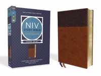 NIV Study Bible, Fully Revised Edition, Large Print, Leathersoft, Brown, Red Letter, Comfort Print