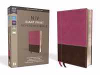 NIV, Reference Bible, Giant Print, Leathersoft, Pink/Brown, Red Letter, Comfort Print