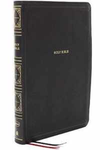 NKJV Holy Bible, Giant Print Thinline Bible, Black Leathersoft, Thumb Indexed, Red Letter, Comfort Print