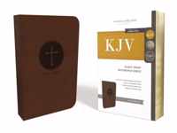 KJV, Reference Bible, Center-Column Giant Print, Leathersoft, Brown, Red Letter Edition, Comfort Print