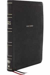 NKJV, Thinline Bible, Large Print, Leathersoft, Black, Thumb Indexed, Red Letter, Comfort Print