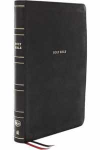 NKJV Holy Bible, Giant Print Center-Column Reference Bible, Black Leathersoft, Thumb Indexed, 72,000+ Cross References, Red Letter, Comfort Print