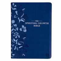 The Spiritual Growth Bible, Study Bible, NLT - New Living Translation Holy Bible, Faux Leather, Navy