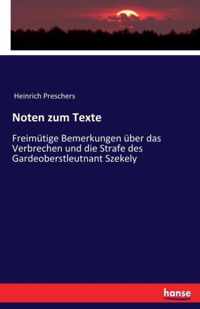 Noten zum Texte