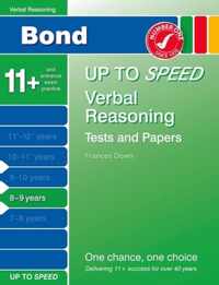 Bond Up to Speed Verbal Reasoning Tests and Papers 8-9 Years