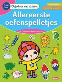 Oefenboek met stickers - Allereerste oefenspelletjes (3-4 j.)