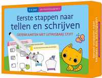 Oefenkaarten met uitwisbare stift - Eerste stappen naar tellen en schrijven 5-6 jaar groep 2