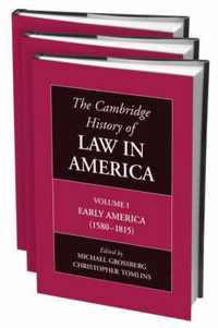 The Cambridge History of Law in America 3 Volume Hardback Set