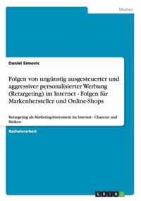 Folgen von ungunstig ausgesteuerter und aggressiver personalisierter Werbung (Retargeting) im Internet - Folgen fur Markenhersteller und Online-Shops