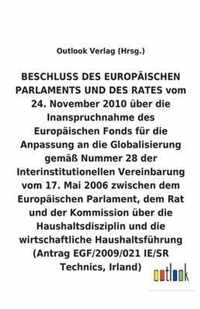 BESCHLUSS vom 24. November 2010 über die Inanspruchnahme des Europäischen Fonds für die Anpassung an die Globalisierung gemäß Nummer 28 der Interinsti