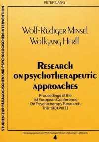 Proceedings of the 1st European Conference on Psychotherapy Research, Trier, 1981