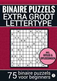 Puzzelboek Groot Lettertype - voor Ouderen, Slechtzienden, Opa, Oma, Senioren - NR.16 - Makkelijke BINAIRE PUZZEL