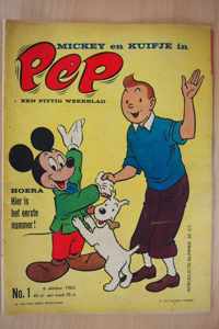 Pep No. 1 - Mickey en Kuifje in Pep  - 6 oktober 1962