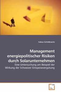 Management energiepolitischer Risiken durch Solarunternehmen