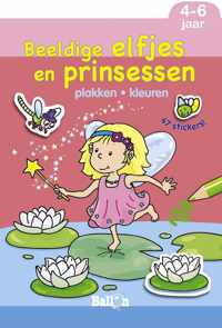 Beeldige Elfjes En Prinsessen (Plakken En Kleuren) + 4 Stickervel