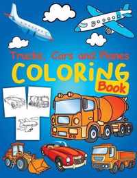 Trucks, Planes and Cars Coloring Book