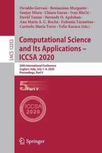 Computational Science and Its Applications ICCSA 2020