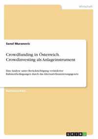 Crowdfunding in OEsterreich. Crowdinvesting als Anlageinstrument