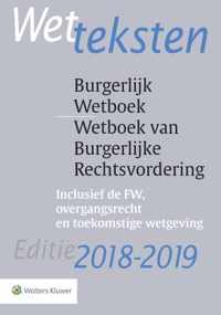 Wetteksten Burgerlijk Wetboek/Wetboek van Burgerlijke Rechtsvordering 2018-2019 2018/2019