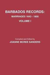 Barbados Records. Marriages, 1643-1800