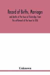 Record of births, marriages, and deaths of the town of Sturbridge, from the settlement of the town to 1816