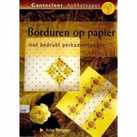 Borduren Op Papier Met Bedrukt Perkament